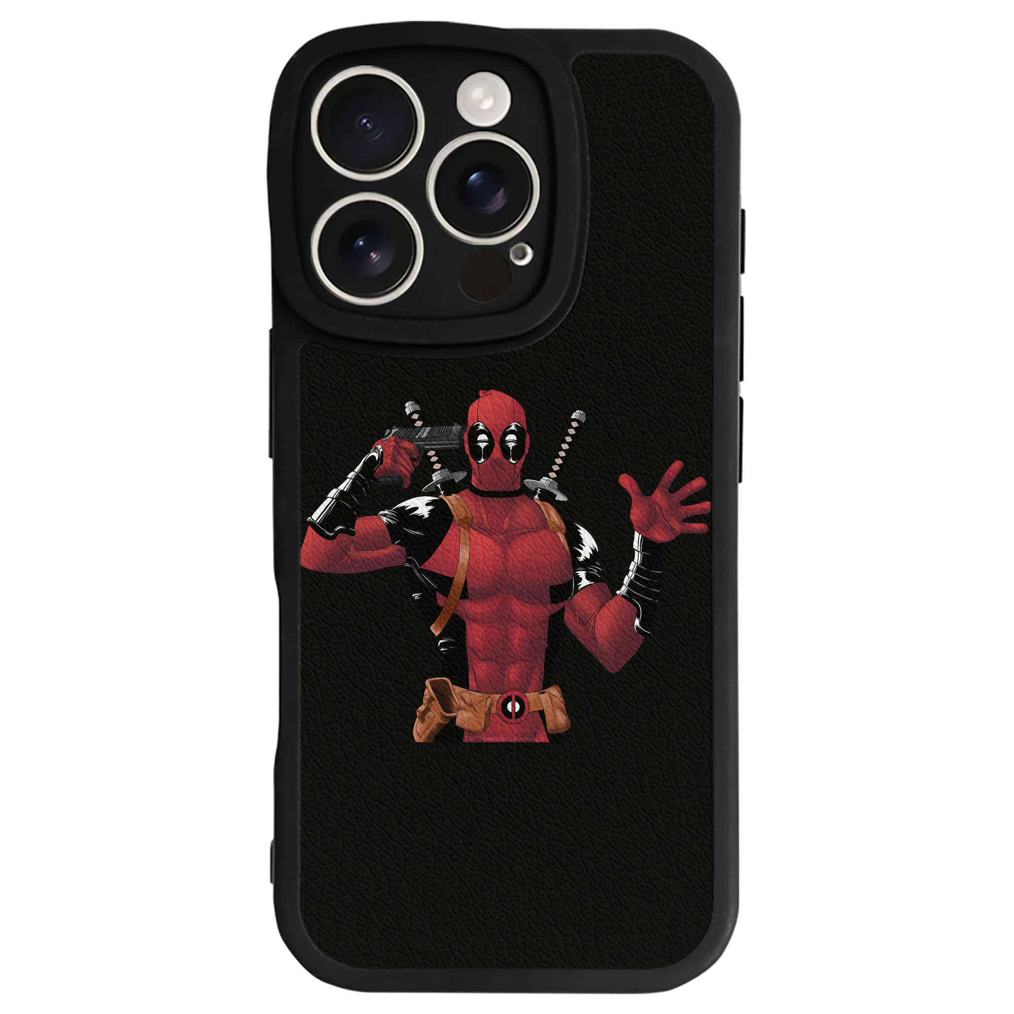 （画像用） Deadpool デッドプール 【iPhone 16シリーズ対応】シリコンスマホケース（レザー調） 材質：シリコン